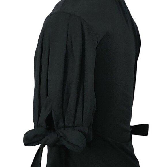 NWT I.N.C INTERNATIONAL CONCEPT Black scoop neck puff sleeve top - Picture 7 of 15